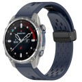 For Garmin Descent MK3 43mm 20mm Holes Magnetic Folding Buckle Silicone Watch Band(Midnight)