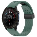For Garmin Descent MK3i / MK3 51mm 26mm Holes Magnetic Folding Buckle Silicone Watch Band(Dark Green