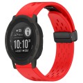 For Garmin Instinct 2 / Instinct 22mm Holes Magnetic Folding Buckle Silicone Watch Band(Red)
