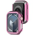 For Apple Watch SE 2022 44mm Diamond Hollow PC Watch Case(Pink)