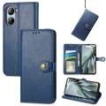 For ZTE Libero 5G IV Retro Solid Color Buckle Leather Phone Case(Blue)