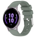 For Garmin Active 5 20mm Smooth Solid Color Silicone Watch Band(Olive Green)
