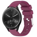 For Garmin Vivomove Sport 20mm Smooth Solid Color Silicone Watch Band(Burgundy)