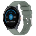 For Garmin Vivoactive3 Music 20mm Smooth Solid Color Silicone Watch Band(Olive Green)