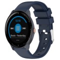 For Garmin Vivoactive3 Music 20mm Smooth Solid Color Silicone Watch Band(Midnight Blue)