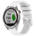 For Garmin Approach S40 20mm Smooth Solid Color Silicone Watch Band(White)
