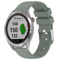 For Garmin Approach S40 20mm Smooth Solid Color Silicone Watch Band(Olive Green)