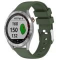 For Garmin Approach S40 20mm Smooth Solid Color Silicone Watch Band(Army Green)