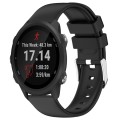 For Garmin Forerunner 245 Music 20mm Smooth Solid Color Silicone Watch Band(Black)