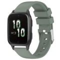 For Garmin Forerunner Sq2 20mm Smooth Solid Color Silicone Watch Band(Olive Green)