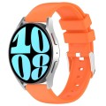 For Samsung Galaxy Watch 6 40mm 20mm Smooth Solid Color Silicone Watch Band(Orange)