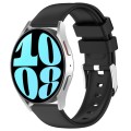 For Samsung Galaxy Watch 6 40mm 20mm Smooth Solid Color Silicone Watch Band(Black)