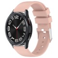 For Samsung Galaxy Watch 6 Classic 47mm 20mm Smooth Solid Color Silicone Watch Band(Pink)