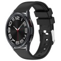 For Samsung Galaxy Watch 6 Classic 47mm 20mm Smooth Solid Color Silicone Watch Band(Black)