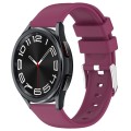 For Samsung Galaxy Watch 6 Classic 47mm 20mm Smooth Solid Color Silicone Watch Band(Burgundy)