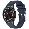 For Samsung Galaxy Watch 6 Classic 47mm 20mm Smooth Solid Color Silicone Watch Band(Midnight Blue)