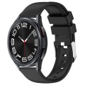 For Samsung Galaxy Watch 6 Classic 43mm 20mm Smooth Solid Color Silicone Watch Band(Black)