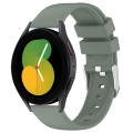 For Samsung Galaxy Watch 5  40mm 20mm Smooth Solid Color Silicone Watch Band(Olive Green)