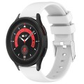 For Samsung Galaxy Watch 5 Pro  45mm 20mm Smooth Solid Color Silicone Watch Band(White)