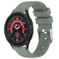 For Samsung Galaxy Watch 5 Pro  45mm 20mm Smooth Solid Color Silicone Watch Band(Olive Green)