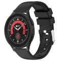 For Samsung Galaxy Watch 5 Pro  45mm 20mm Smooth Solid Color Silicone Watch Band(Black)