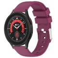 For Samsung Galaxy Watch 5 Pro  45mm 20mm Smooth Solid Color Silicone Watch Band(Burgundy)