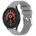 For Samsung Galaxy Watch 5 Pro  45mm 20mm Smooth Solid Color Silicone Watch Band(Grey)