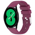 For Samsung Galaxy Watch 4 44mm 20mm Smooth Solid Color Silicone Watch Band(Burgundy)