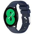 For Samsung Galaxy Watch 4 44mm 20mm Smooth Solid Color Silicone Watch Band(Midnight Blue)