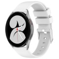 For Samsung Galaxy Watch 4 40mm 20mm Smooth Solid Color Silicone Watch Band(White)