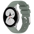 For Samsung Galaxy Watch 4 40mm 20mm Smooth Solid Color Silicone Watch Band(Olive Green)