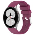 For Samsung Galaxy Watch 4 40mm 20mm Smooth Solid Color Silicone Watch Band(Burgundy)