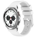 For Samsung  Galaxy Watch 4 Classic 42mm 20mm Smooth Solid Color Silicone Watch Band(White)