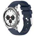 For Samsung  Galaxy Watch 4 Classic 42mm 20mm Smooth Solid Color Silicone Watch Band(Midnight Blue)