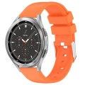 For Samsung  Galaxy Watch 4 Classic 46mm 20mm Smooth Solid Color Silicone Watch Band(Orange)