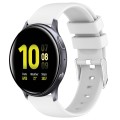 For Samsung Galaxy Watch Active 2 40mm 20mm Smooth Solid Color Silicone Watch Band(White)