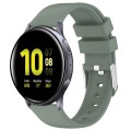 For Samsung Galaxy Watch Active 2 40mm 20mm Smooth Solid Color Silicone Watch Band(Olive Green)