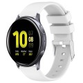 For Samsung Galaxy Watch Active 2 44mm 20mm Smooth Solid Color Silicone Watch Band(White)