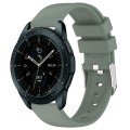 For Samsung Galaxy Watch 42mm 20mm Smooth Solid Color Silicone Watch Band(Olive Green)
