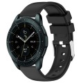 For Samsung Galaxy Watch 42mm 20mm Smooth Solid Color Silicone Watch Band(Black)