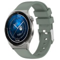 For Huawei Watch GT3 Pro 43mm 20mm Smooth Solid Color Silicone Watch Band(Olive Green)