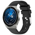 For Huawei Watch GT3 Pro 43mm 20mm Smooth Solid Color Silicone Watch Band(Black)