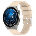 For Huawei Watch GT3 42mm 20mm Smooth Solid Color Silicone Watch Band(Beige)