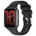 For Amazfit Active 20mm Smooth Solid Color Silicone Watch Band(Black)