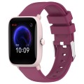 For Amazfit Pop Pro 20mm Smooth Solid Color Silicone Watch Band(Burgundy)
