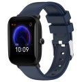 For Amazfit Pop 20mm Smooth Solid Color Silicone Watch Band(Midnight Blue)