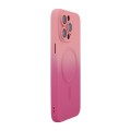 For iPhone 13 Pro ENKAY Hat-Prince MagSafe Rainbow Gradient Silicone Phone Case with Lens Film(Pink