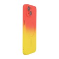 For iPhone 13 ENKAY Hat-Prince MagSafe Rainbow Gradient Silicone Phone Case with Lens Film(Orange Ye