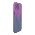 For iPhone 13 ENKAY Hat-Prince MagSafe Rainbow Gradient Silicone Phone Case with Lens Film(Purple Bl