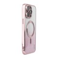 For iPhone 13 Pro ENKAY Hat-Prince Magnetic Glitter Plated Shockproof Phone Case with Lens Film(Pink